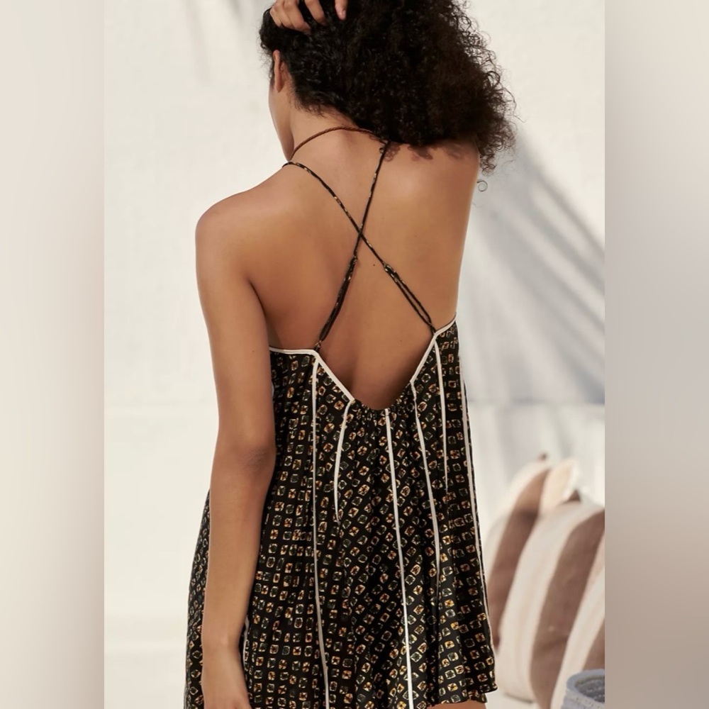 Anthropologie printed swing black mini dress size small - Picture 3 of 3